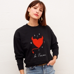 Sweat Boxy Noir Passione