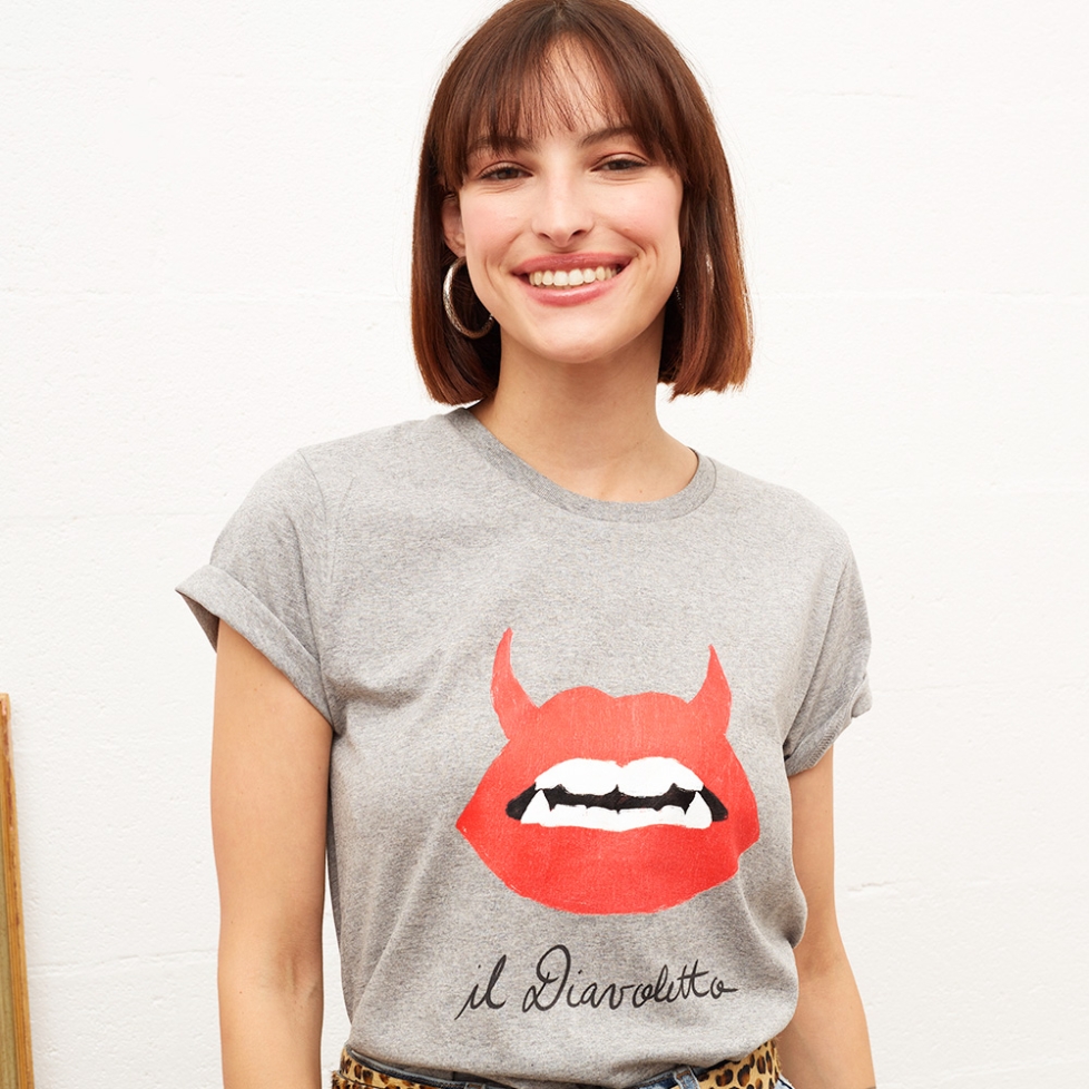 T-shirt Gris Diavoletto FEMME Faubourg54