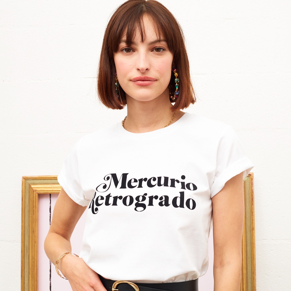 White T-shirt Mercurio Retrogrado