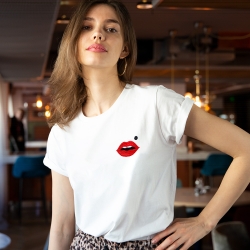 T-shirt Brodé Bouche Cindy