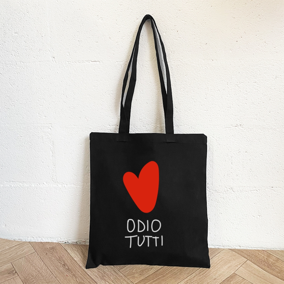 Tote Bag Noir Odio Tutti Faubourg54