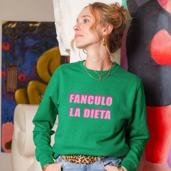 Green Sweatshirt Fanculo la Dieta