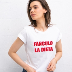 T-shirt Blanc Fanculo La Dieta