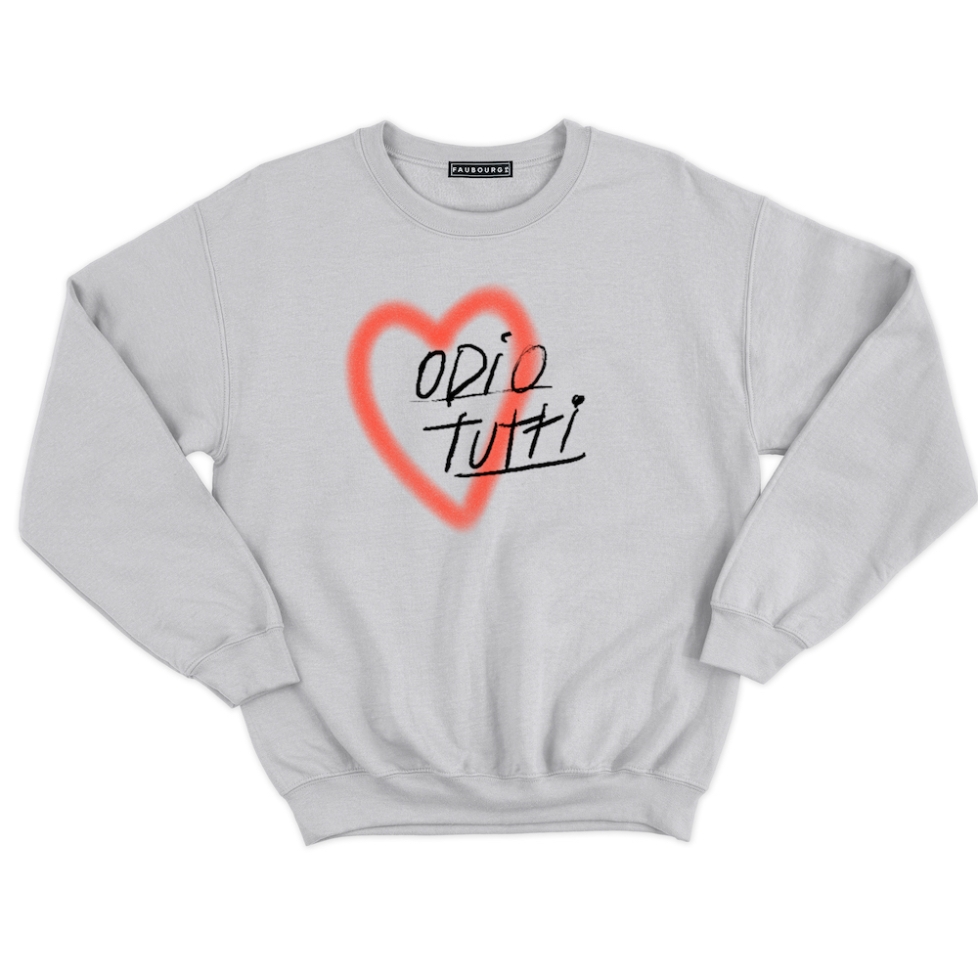 Sweat gris Odio Tutti Faubourg 54 homme Sweat gris Odio Tutti Faubourg 54 homme