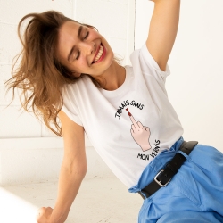 T-shirt Blanc Jamais Sans Mon Vernis Faubourg 54 Femme T-shirt Blanc Jamais Sans Mon Vernis Faubourg 54 Femme