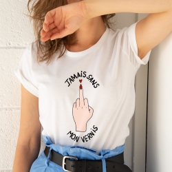 T-shirt Blanc Jamais Sans Mon Vernis Faubourg 54 Femme T-shirt Blanc Jamais Sans Mon Vernis Faubourg 54 Femme