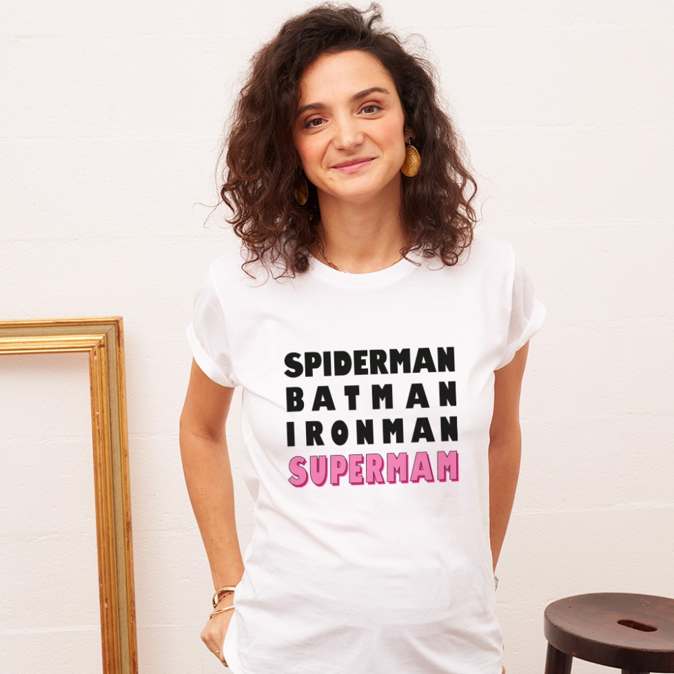 T-shirt Blanc SuperMam Mamma FAUBOURG 54 FEMME