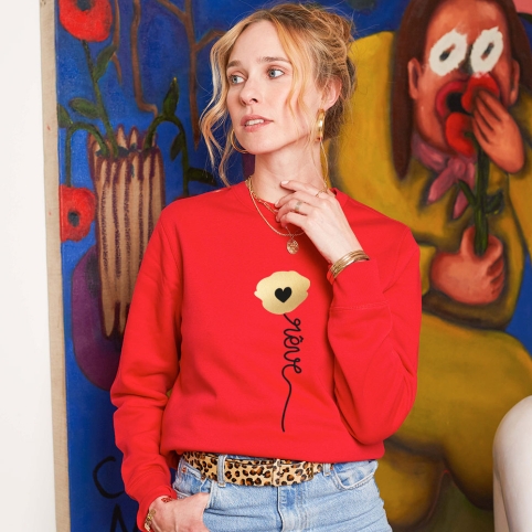 Sweat Rouge Papavero Gold