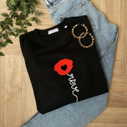 Sweat noir Papavero