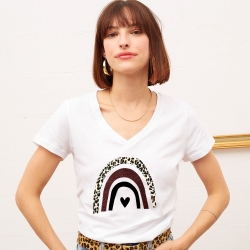 T-shirt Blanc Col V Arcobaleno Faubourg 54 Femme T-shirt Blanc Col V Arcobaleno Faubourg 54 Femme