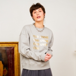 Sweat Blanc Gris Dalida Faubourg 54 FEMME Sweat Blanc Gris Dalida Faubourg 54 FEMME
