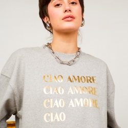 Sweat Blanc Gris Dalida Faubourg 54 FEMME Sweat Blanc Gris Dalida Faubourg 54 FEMME
