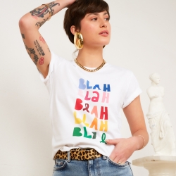 T-shirt blanc Blah Blah Faubourg 54