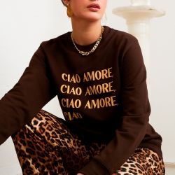 Brown Sweatshirt Dalida by TrendyEmma FAUBOURG 54 FEMME