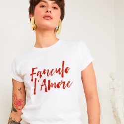 White T-shirt Fanculo l'Amore Red