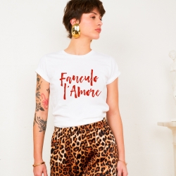 White T-shirt Fanculo l'Amore Red