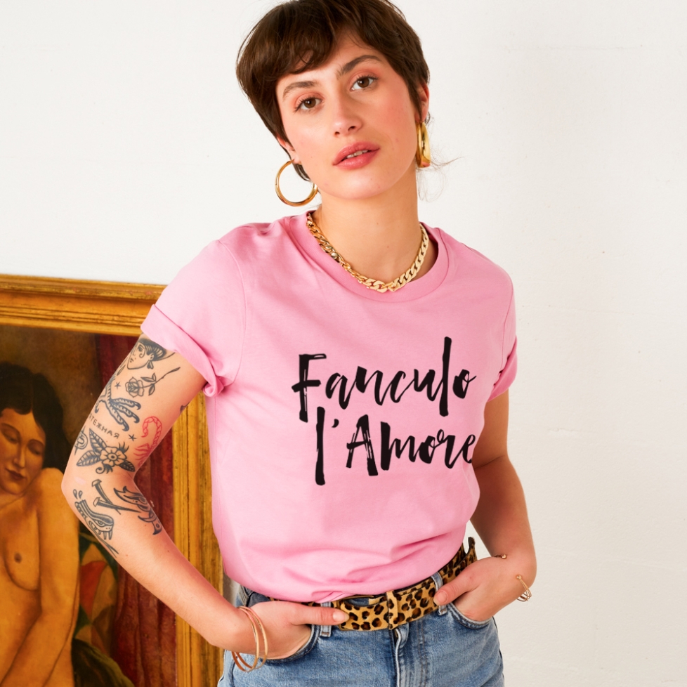 T-shirt Rose Fanculo l'Amore FAUBOURG 54 FEMME