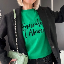 T-shirt Vert Fanculo l'Amore by TrendyEmma FAUBOURG54 FEMME