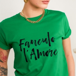 Green T-shirt Fanculo l'Amore by TrendyEmma