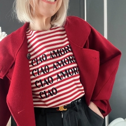 Red Sailor T-shirt Dalida by Trendy Emma
