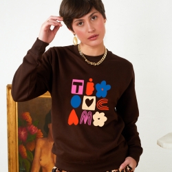Brown Sweatshirt Ti Amo