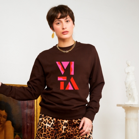Sweat Marron Vitamina collection L'ALFABETO DELL'AMORE