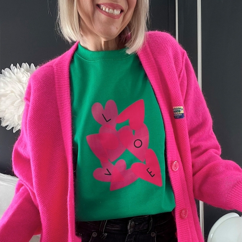 Sweat Vert Love by TrendyEmma collection L'ALFABETO DELL'AMORE