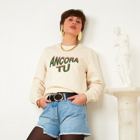 Sweat Crème Ancora Tu collection L'ALFABETO DELL'AMORE