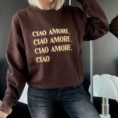 Sweat Marron Dalida by TrendyEmma collection L'ALFABETO DELL'AMORE
