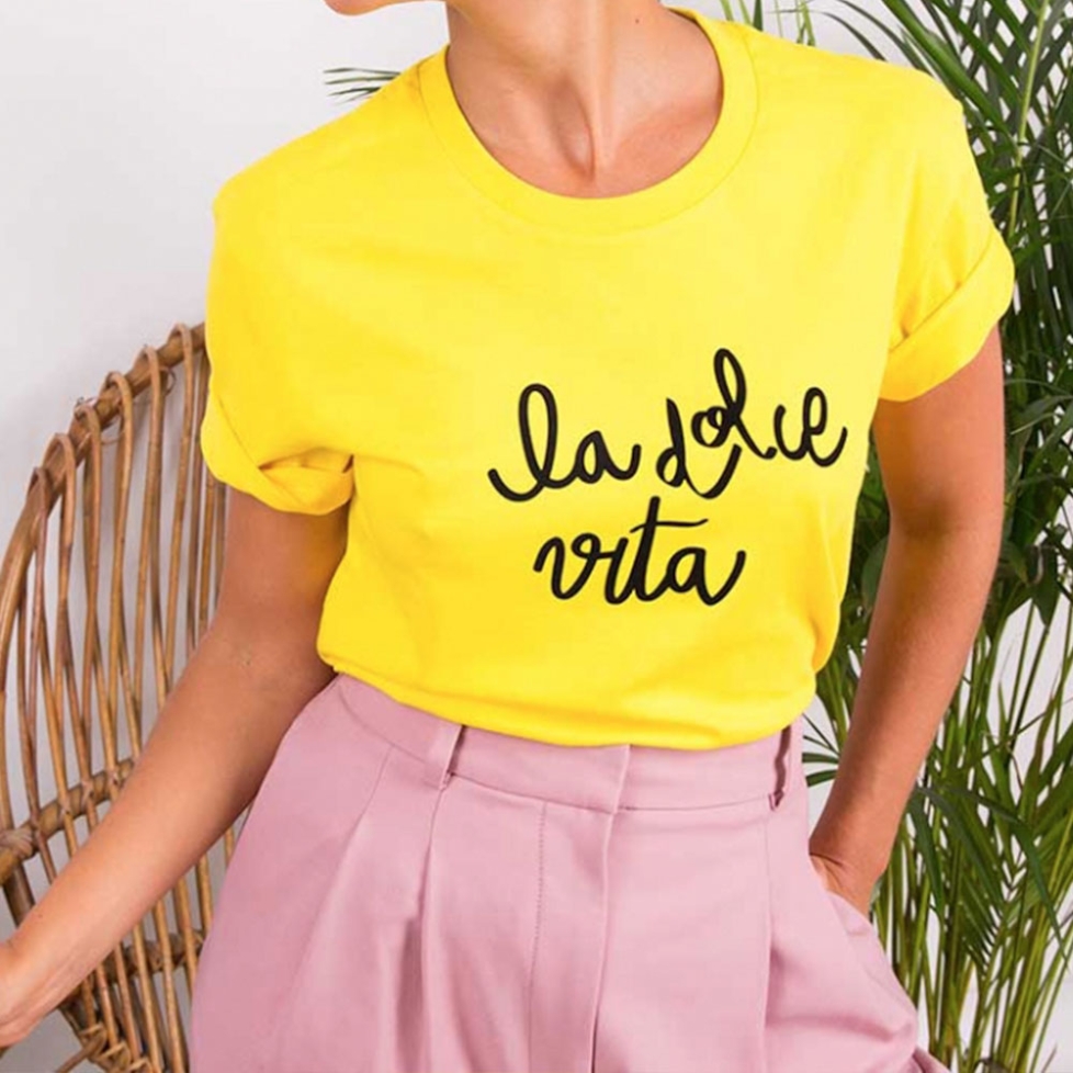 Yellow T-Shirt La Dolce Vita