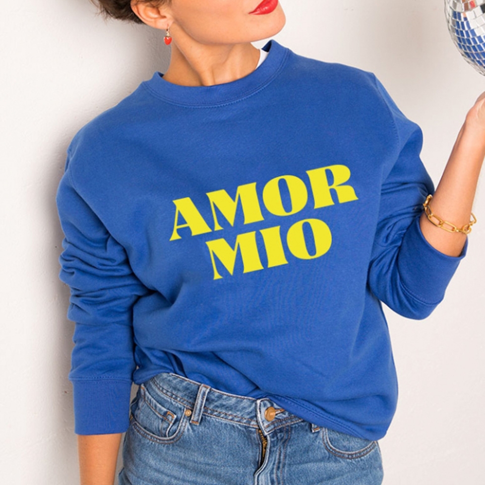 Blue Sweatshirt Amor Mio