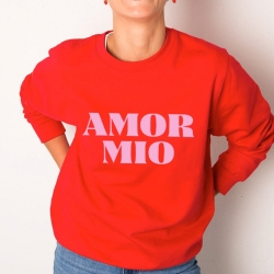 Red Sweatshirt Amor Mio