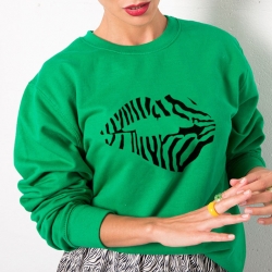 Green Sweatshirt Martina Zèbre