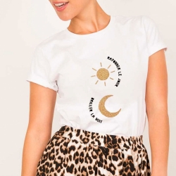 T-shirt Sole Luna Blanc