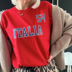 T-shirt rouge ITALIA 54 by TrendyEmma T-shirts Faubourg54 T-shirt rouge ITALIA 54 by TrendyEmma T-shirts Faubourg54