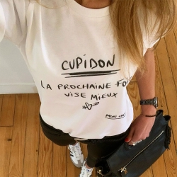 T-shirt Blanc Cupidon by LesFutiles FAUBOURG 54 FEMME