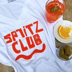 T-shirt Blanc Col V Spritz Club FEMME FAUBOURG 54