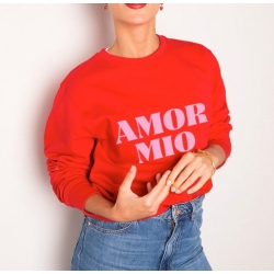 Red Sweatshirt Amor Mio
