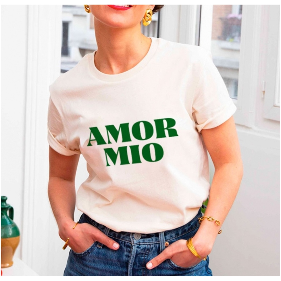 Cream T-Shirt Amor Mio