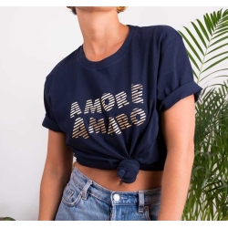 T-Shirt Amore Amaro Bleu by LesFutiles