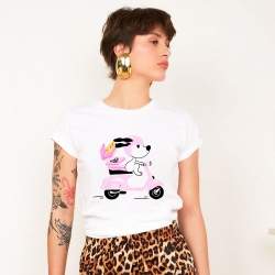 T-shirt Blanc Pink Vespa Faubourg54 T-shirt Blanc Pink Vespa Faubourg54