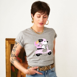 T-shirt Gris Pink Vespa Faubourg54