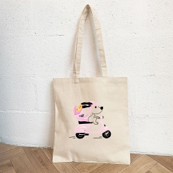 Tote Bag Crème Pink Vespa Faubourg54