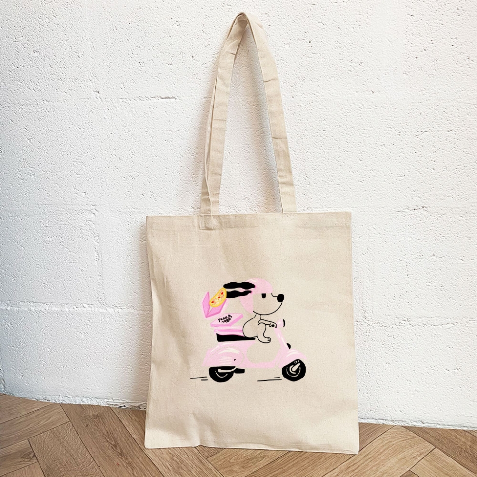 Tote Bag Crème Pink Vespa Faubourg54