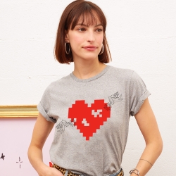 T-shirt Coeur Cupidon Pixel