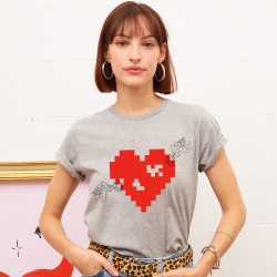 T-shirt Coeur Cupidon Pixel