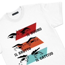 T-Shirt Le Trio Faubourg 54 Homme Blanc Spaghetti Western