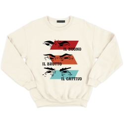 Sweat Le Trio Faubourg 54 homme Spaghetti Western crème regard