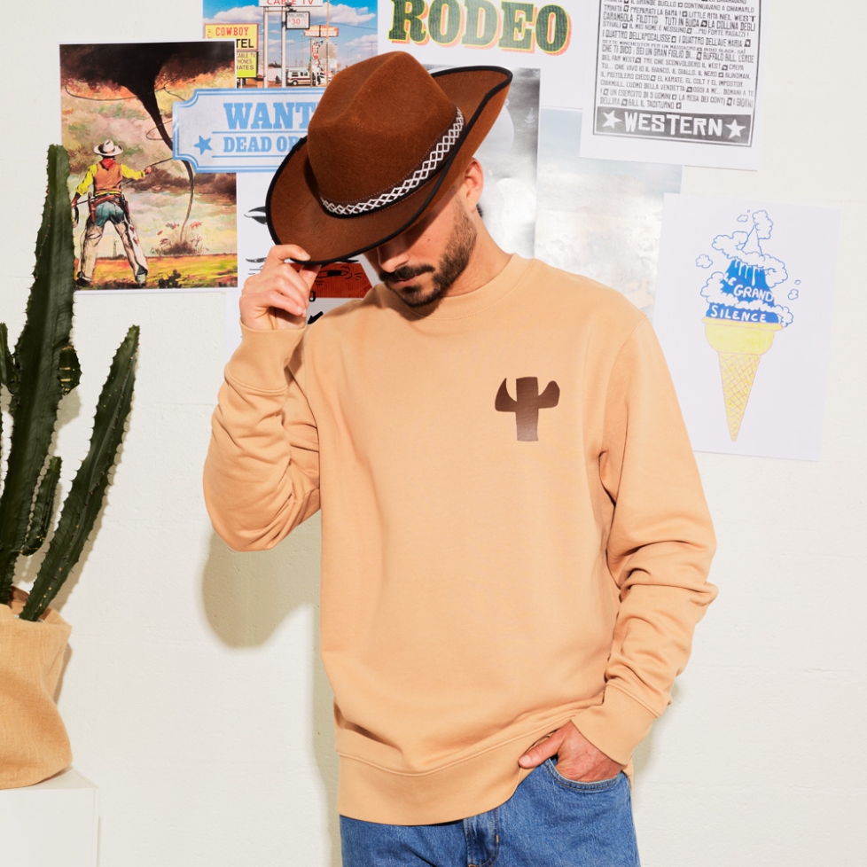 Sweat Cactus Faubourg 54 homme Spaghetti Western Camel