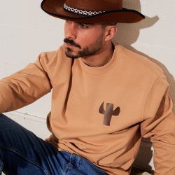 Sweat Cactus Faubourg 54 homme Spaghetti Western Camel